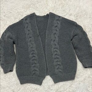 Cozy Gray Cable Knit Sweater